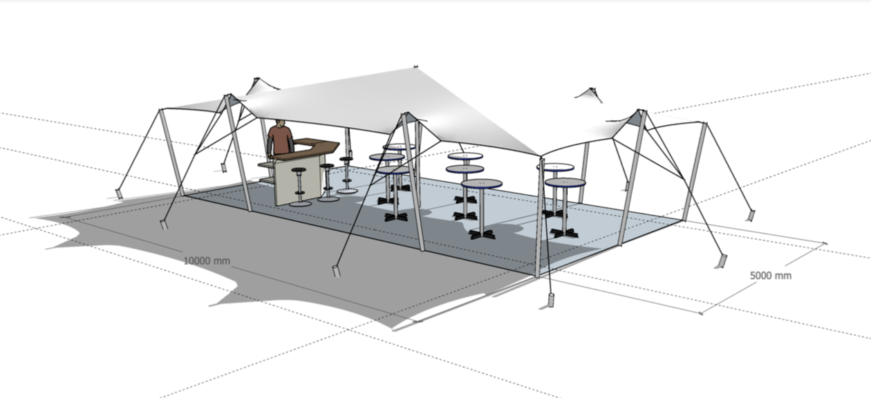 5m x 10m (50m²) Waterproof Stretch Tent For Hire Event Rentals.co.za